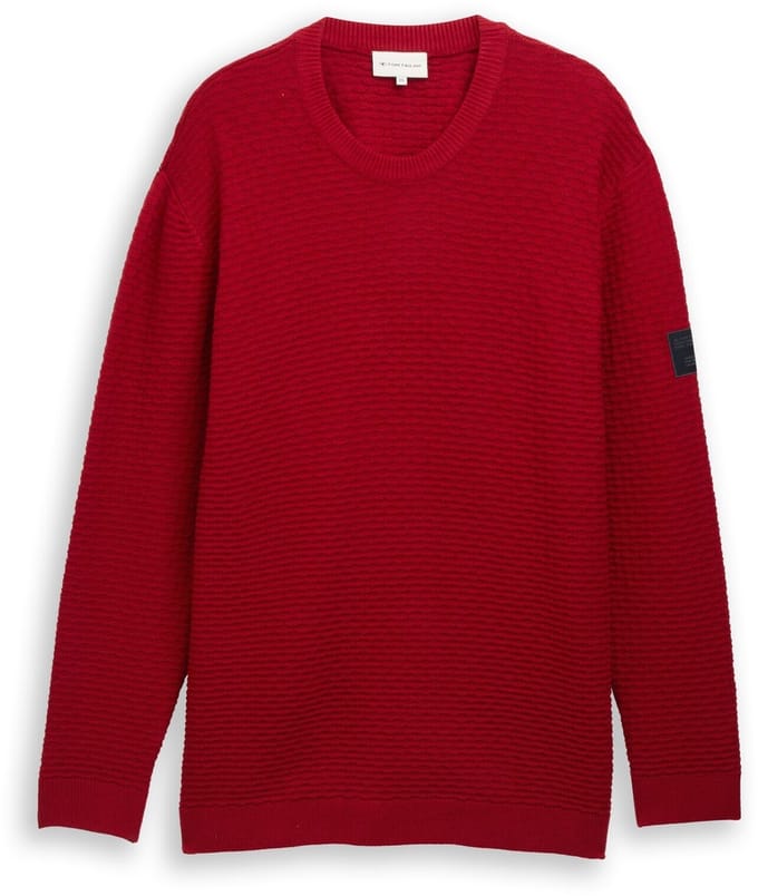 Tom Tailor - Plus Size - Gebreide trui met ronde hals - Maat 2XL - Coach Red