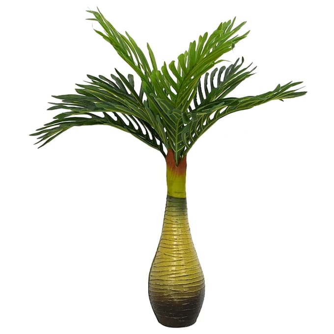 vidaXL - Kunstpalmplant - 9 - blaadjes - 70 - cm - groen