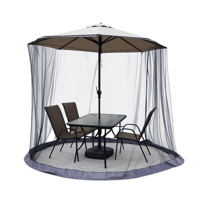 Eenvoudige Installatie Terras Parasol Net Bescherming Tegen Insecten Polyester Gaas Muggennet Groot Verstelbaar Elastisch Koord gray
