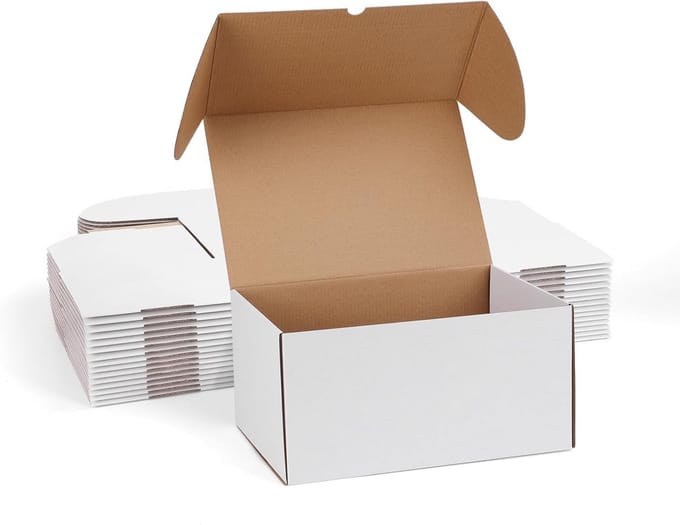 Verzenddozen 12x8x6 cm 15 stuks wit golfkarton