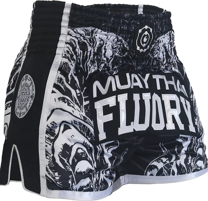 Fluory Sak Yant Tiger Muay Thai Kickboks Broek Zwart MTSF66 - M
