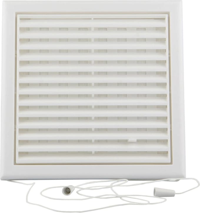Renson afsluitbare verluchtingsrooster met muggengaas PVC 154 x 154mm