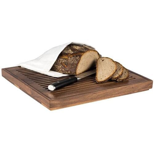 GGM Gastro Brotschneidebrett - GN 2/3 - Walnussholz - herausnehmbares Krümelfach