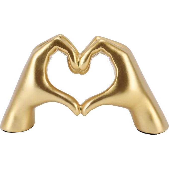 Hart Handen Sculptuur Hars Esthetisch Gebaar Decoratie Modern Hart Teken Beeld Kunst Figuur voor beige
