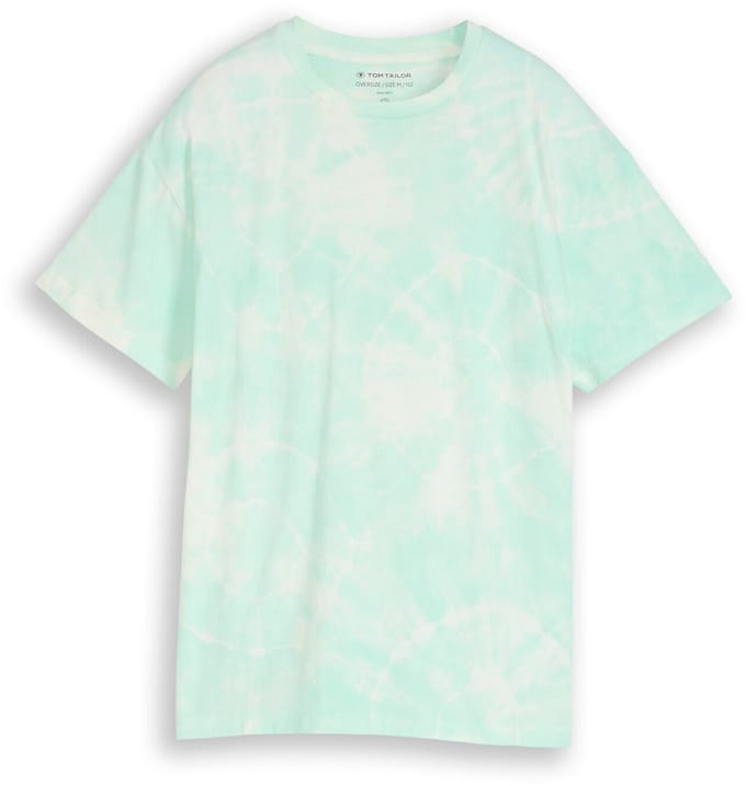 Tom Tailor - Oversized tie-dye T-shirt - Maat 152 - turquoise white tie dye design