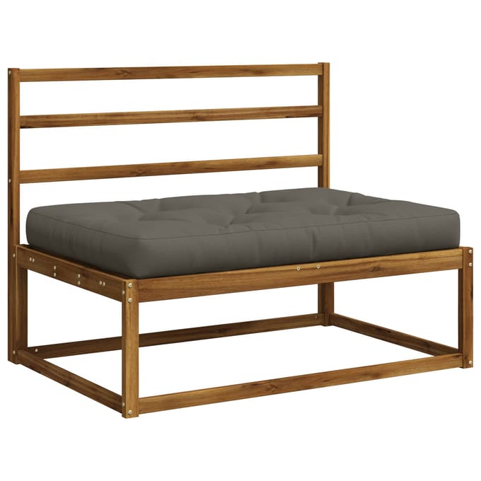 vidaXL - Pallet - Zitkussen - VIANEN - 100% - Polyester - Grijs - 120 - x - 60 - x - 12 - cm