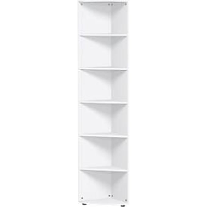 PALENQUE hoek boekenkast, 6 OH, B 400 x D 400 x H 2160 mm, wit