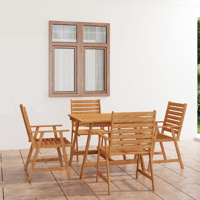 vidaXL - 5-delige - Tuinset - massief - acaciahout