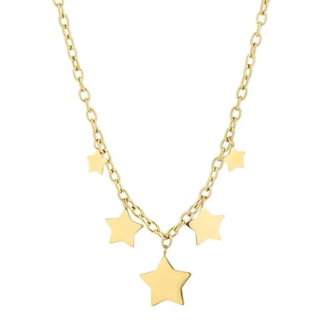 Ketting goud kleurig sterren- stainless steel