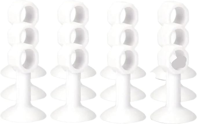 Deurstopper - Muur beschermer - Stil wonen - Zachte demping - 12 stuks - Wit