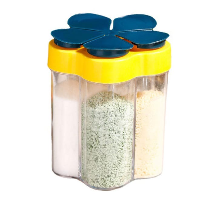 5-in-1 Reis Specerijcontainers Luchtdichte Reis Kruiden Condiment Containers Draagbaar Kamperen Blue yellow