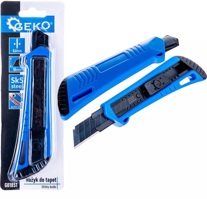 GEKO Utility mes - Precisie en Duurzaamheid - 100 mm - SK5 Staal - Auto-Lock - Ergonomisch
