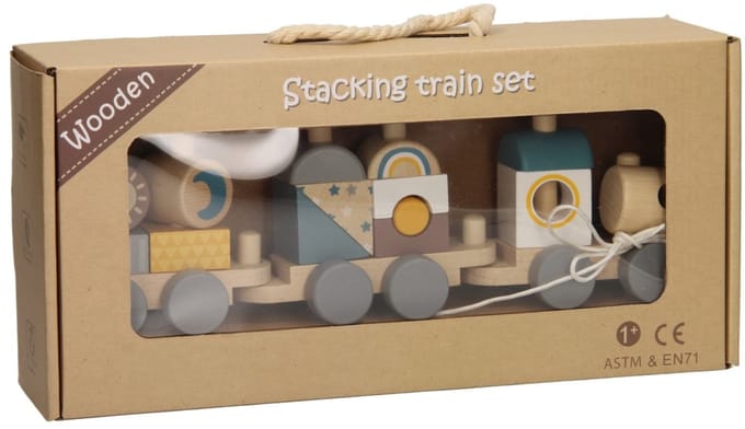 Houten Stapel- en Trek Trein