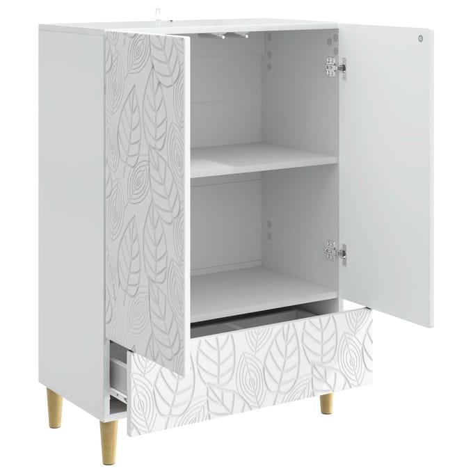 vidaXL - Dressoir - Hoogglans - Wit - 66 - x - 34,5 - x - 95 - cm - Bewerkt - hout