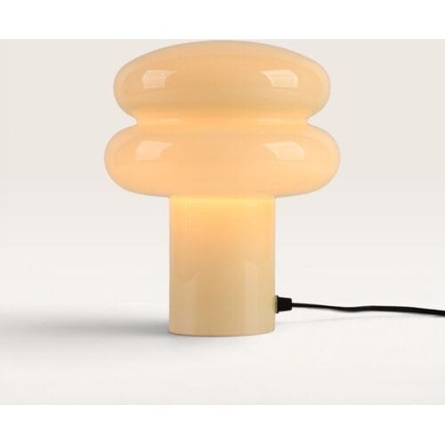 LUSENZ Elistro - Design Tafellamp Wit 25 cm - Nachtkast lampje - Gebroken wit - Glas -  E27 fitting - Met aan/uit-schakelaar