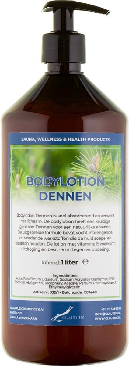 Bodylotion Dennen 1 Liter - met gratis pomp