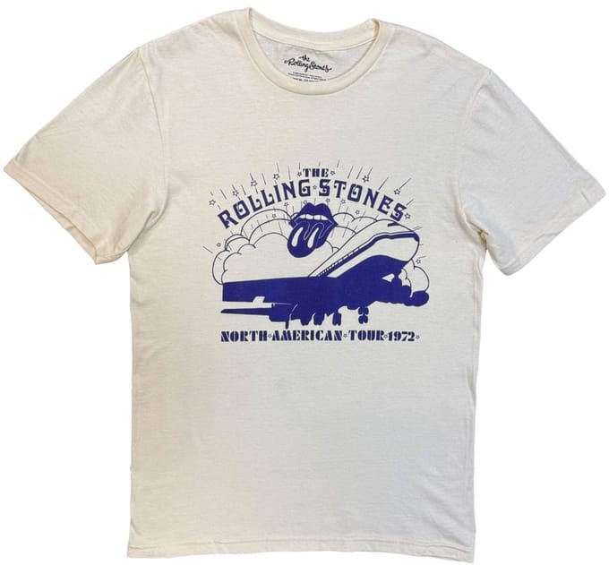 The Rolling Stones - North American Tour 1972 Heren Tshirt - M - Creme