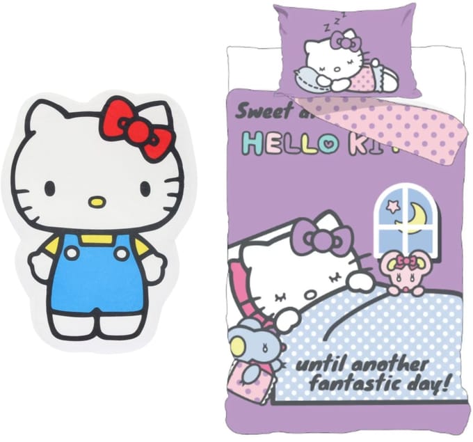 Hello Kitty slaapkamerset; dekbedovertrek en kussen