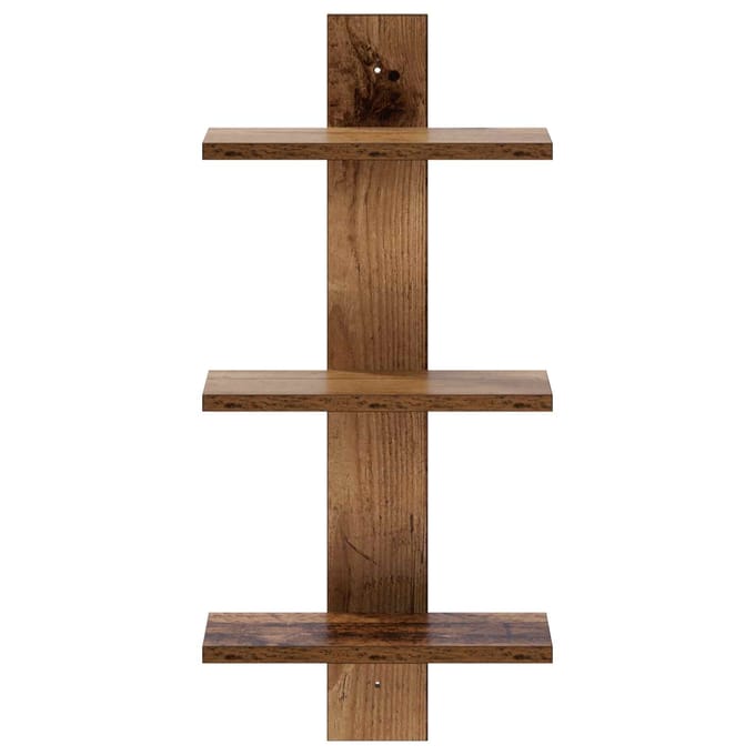vidaXL - Wandplank - Eikenhout - 30 - x - 13.5 - x - 64.5 - cm - Bewerkt - hout