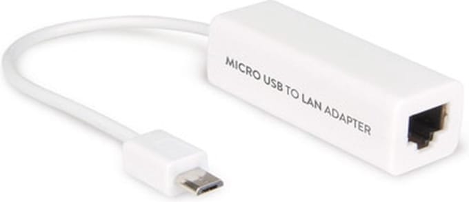 Hamlet ADAPTER MICRO USB-LAN 10/100 Micro-USB B RJ-45 Wit