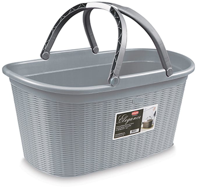Heupwasmand 'Elegance' - 35 Liter - Wasmand met handgrepen - Grijs