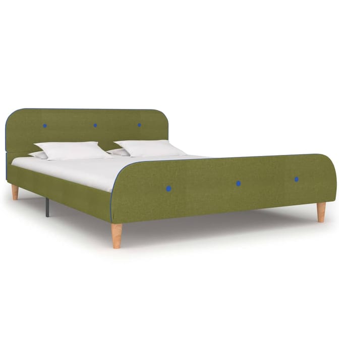 vidaXL - Bedframe - stof - groen - 140x200 - cm