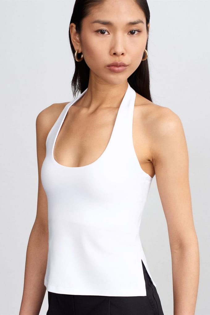 Halternekkleding Met Uitsnijding Slim Fit Blouse