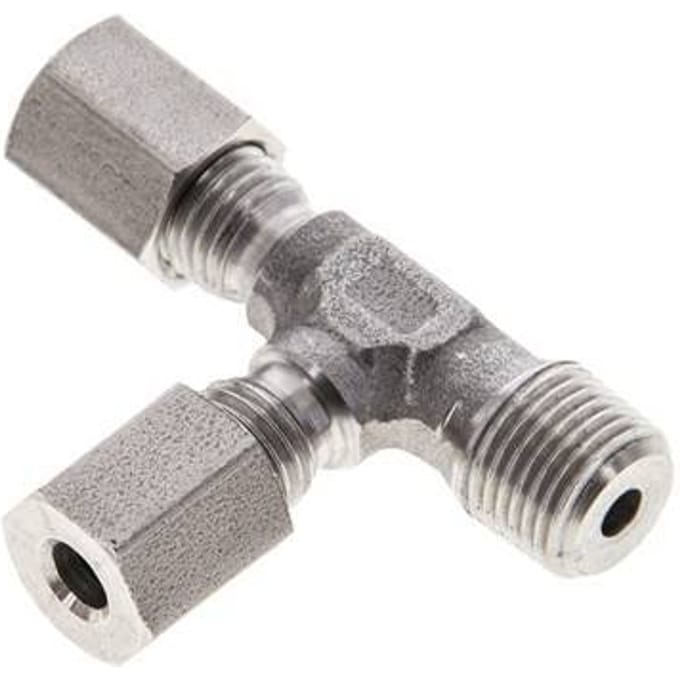 4LL & R1/8'' RVS L-vorm Snijringkoppeling Buitendraad 100bar ISO 8434-1