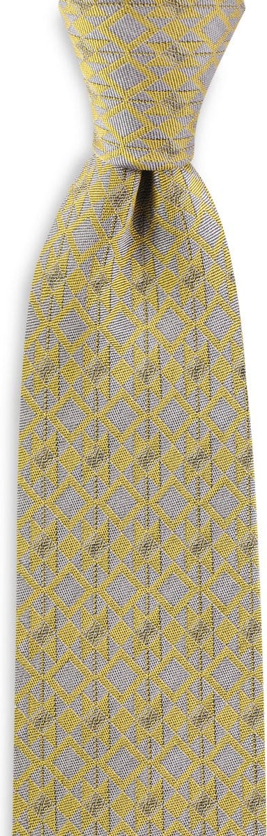 We Love Ties - Stropdassen - Stropdas Dressed - Aztec - oker / grijs