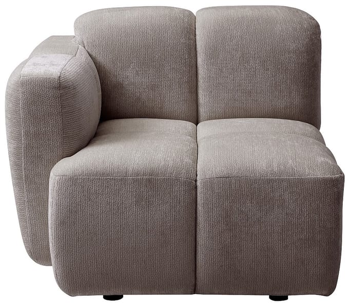 Vente-unique Hoekkruk links in getextureerde taupe stof CARLIVI