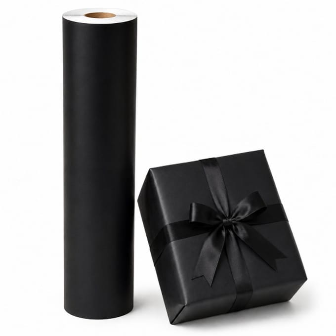 cadeaupapier op rol Uni Zwart 50 cm – Inpakpapier
