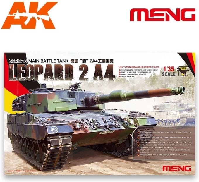 German Main Battle Tank Leopard 2 A4 - Scale 1/35 - Meng Models - MM TS-016