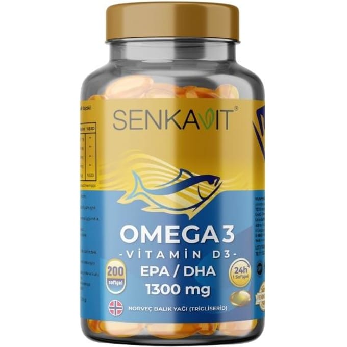 SENKAVIT OMEGA 3 + D3 GÉLULE MOLLE COMPLÉMENT ALIMENTAIRE 1300 mg 200 gélules 1 PC