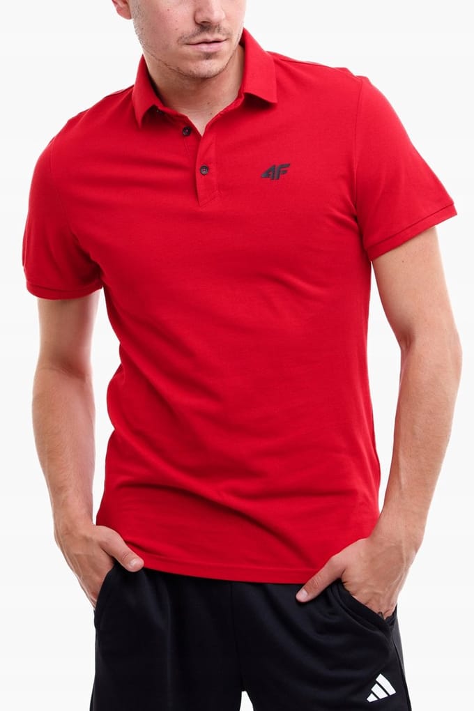 4F Poloshirt Heren - Rood - Katoen - Maat S