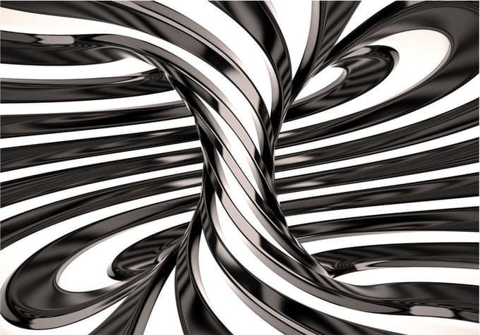 Fotobehang - Black and white swirl.