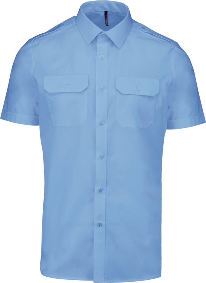 Kariban Herenpilootoverhemd korte mouwen K503 - sky blue - XL
