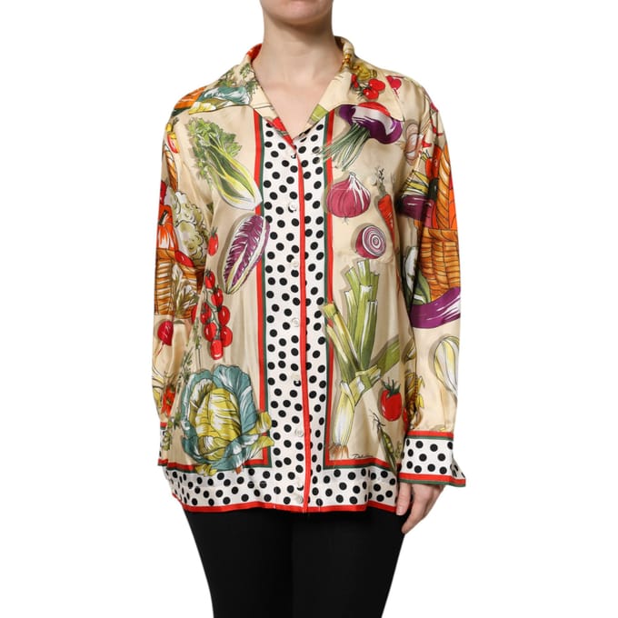 Groene Print Zijde Shirt
