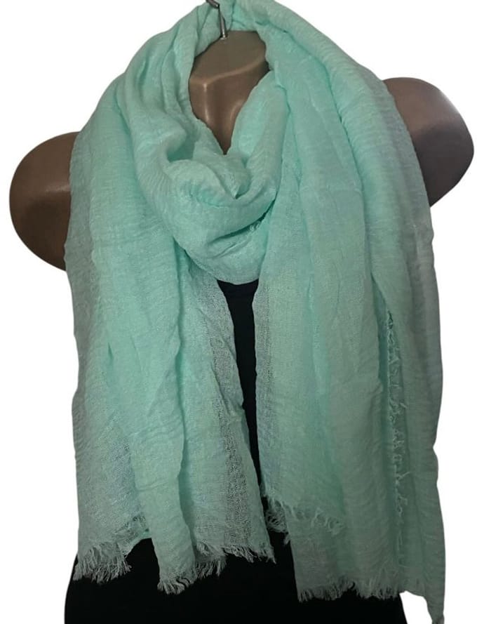 Dames effen kleur sjaal 69# aqua