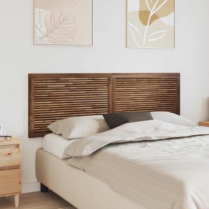vidaXL - Bed - Hoofdbord - Naturel - Massief - Teakhout