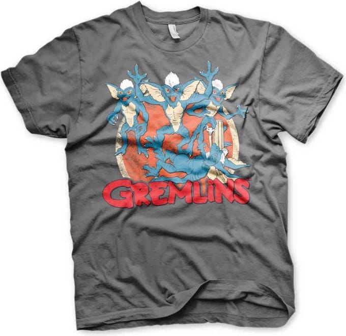 Gremlins Heren Tshirt -S- Group Grijs