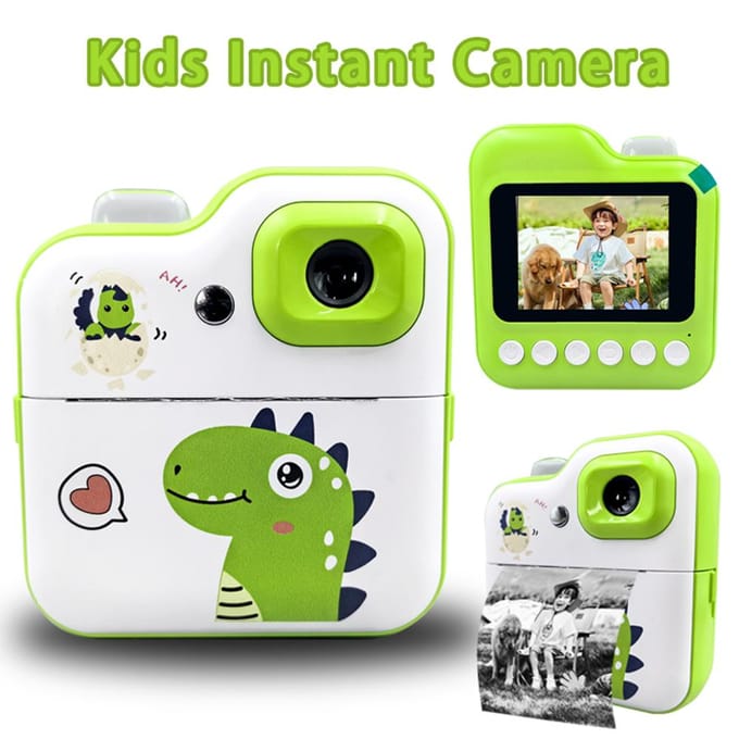 Kinderen Camera Instant Thermische Printer 2.4 Inch Scherm Digitale Camera Ondersteuning Timer Opname 1080P 1 green