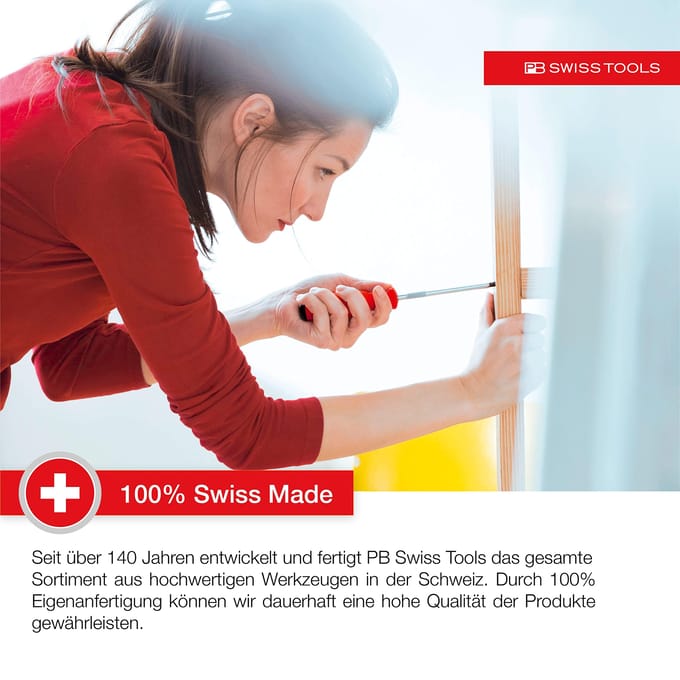 PB Swiss Tools Verwisselbare Schroevendraaierset in Papieren Doos 9 Delen, 215.CBB white