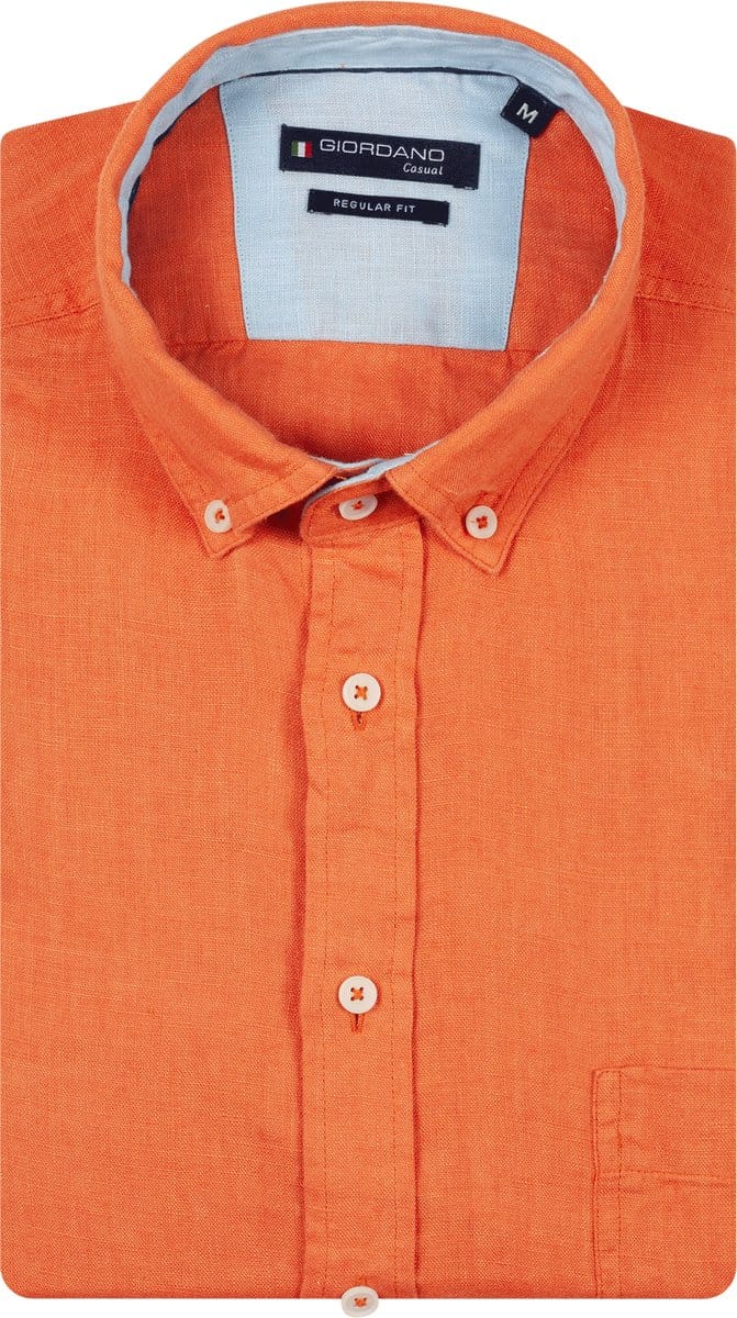 Giordano – Ivy – Heren Overhemd – Button Down – Gwassen Linnen Overhemd - Rose Dawn – 617009-32