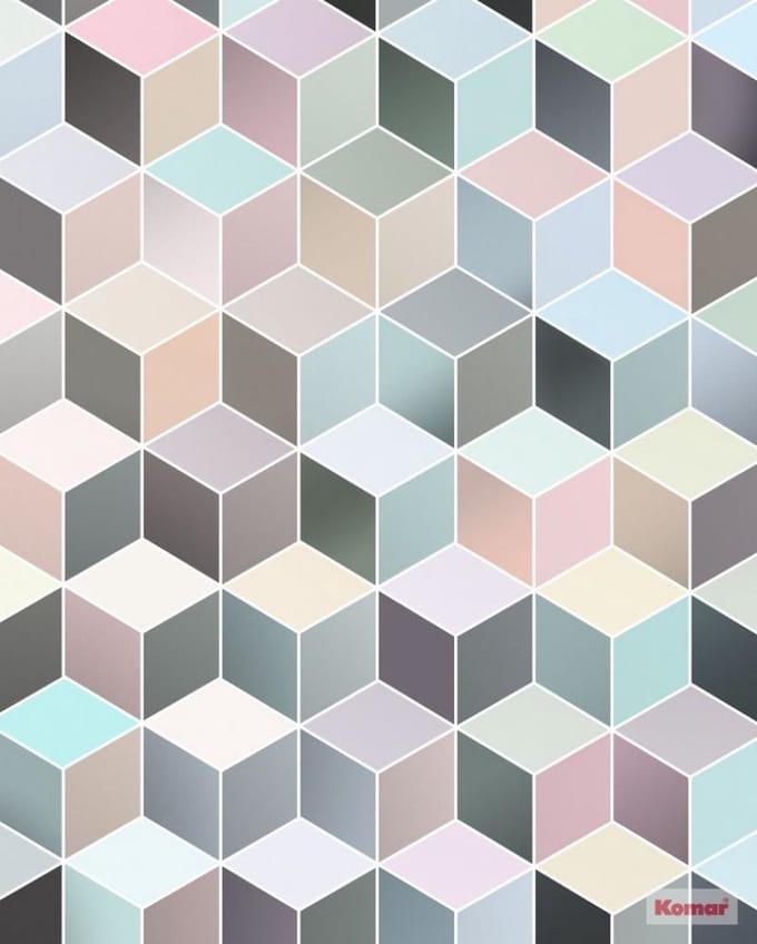 Fotobehang Cubes Pastel - Meerkleurig - 2,50m X 200cm