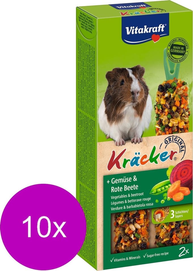 Vitakraft Cavia Kracker Groente 2 in 1 - 10 stuks