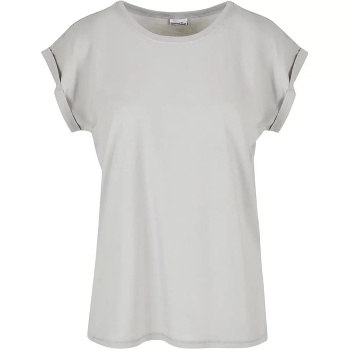 Build Your Brand - Extended Shoulder Dames T-shirt - Light Asphalt maat M