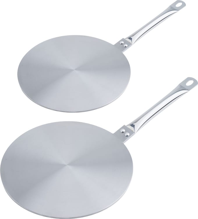 Set van 2x stuks inductie kookplaat beschermers/adapterplaten 20 cm en 24 cm