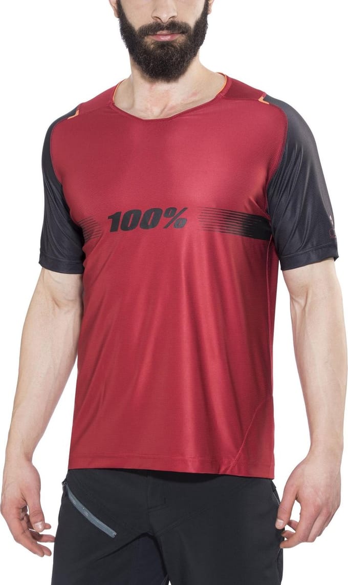 100% Celium Solid Fietsshirt korte mouwen Heren rood Maat XL