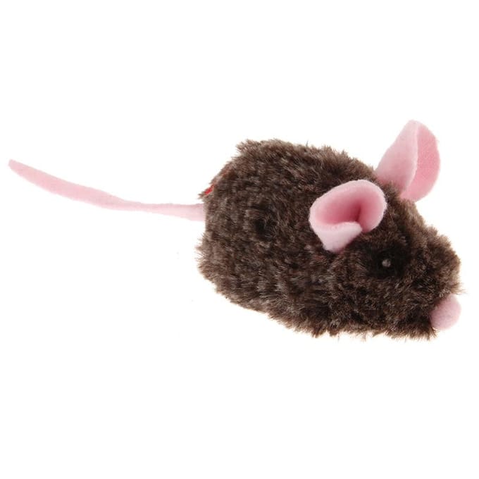 Chat Peluche Souris à Poulie Jouet Chat Sonore Jouet pour Animal de Compagnie Chaton Auto-plaisir 8.5*5.4cm black