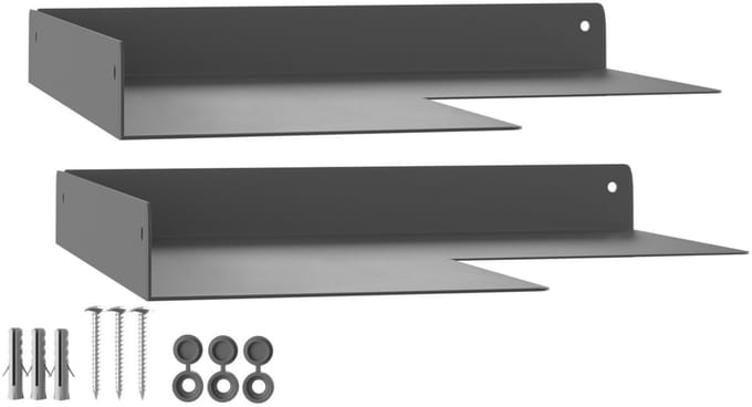 2 stuks Hoekwandplank HOVER-XII 250x250x30mm antraciet